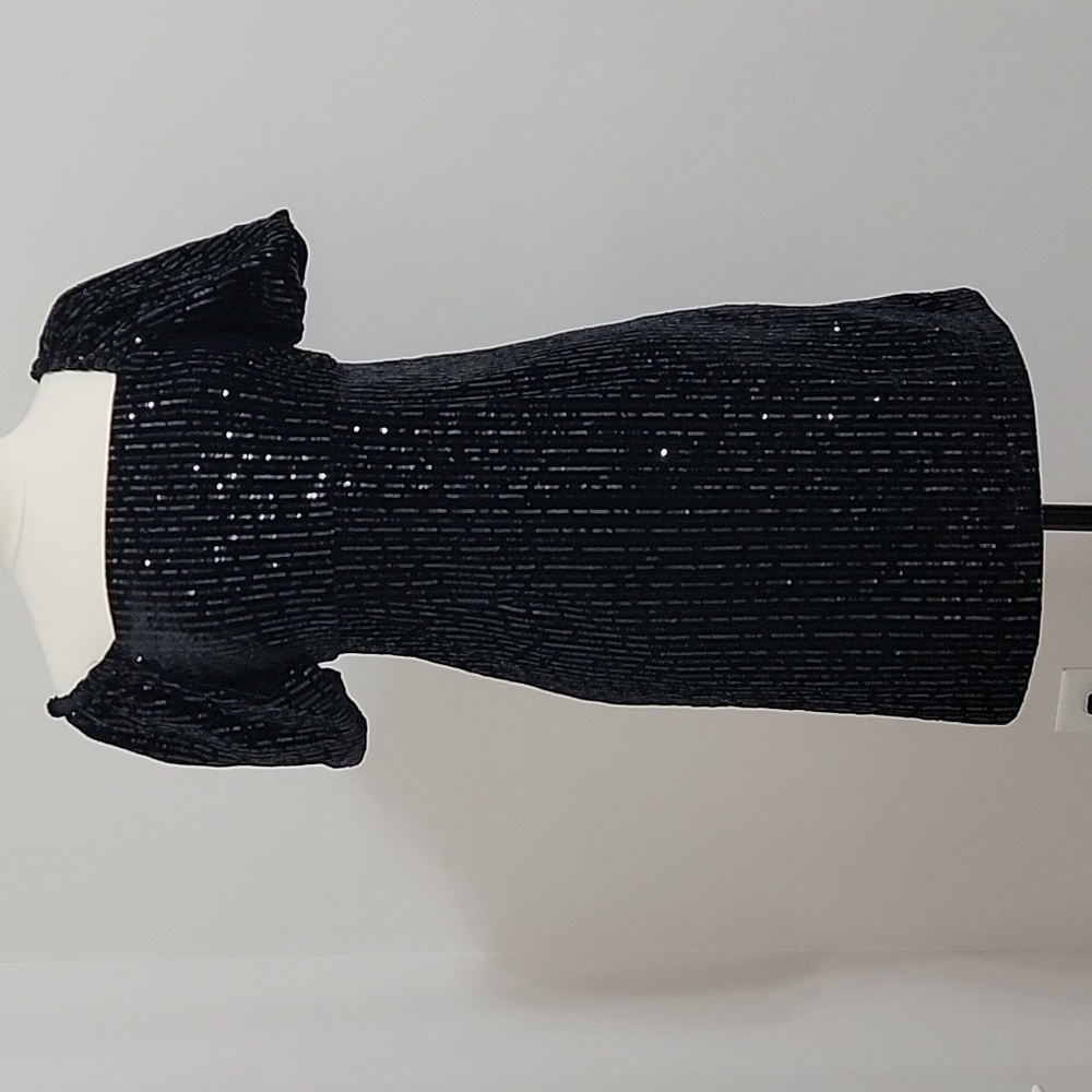 Donna Ricco Black Sequin Dress Size 4